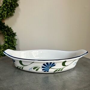 Dansk ~Sage Song Handpainted Oval Casserole Baking Dish